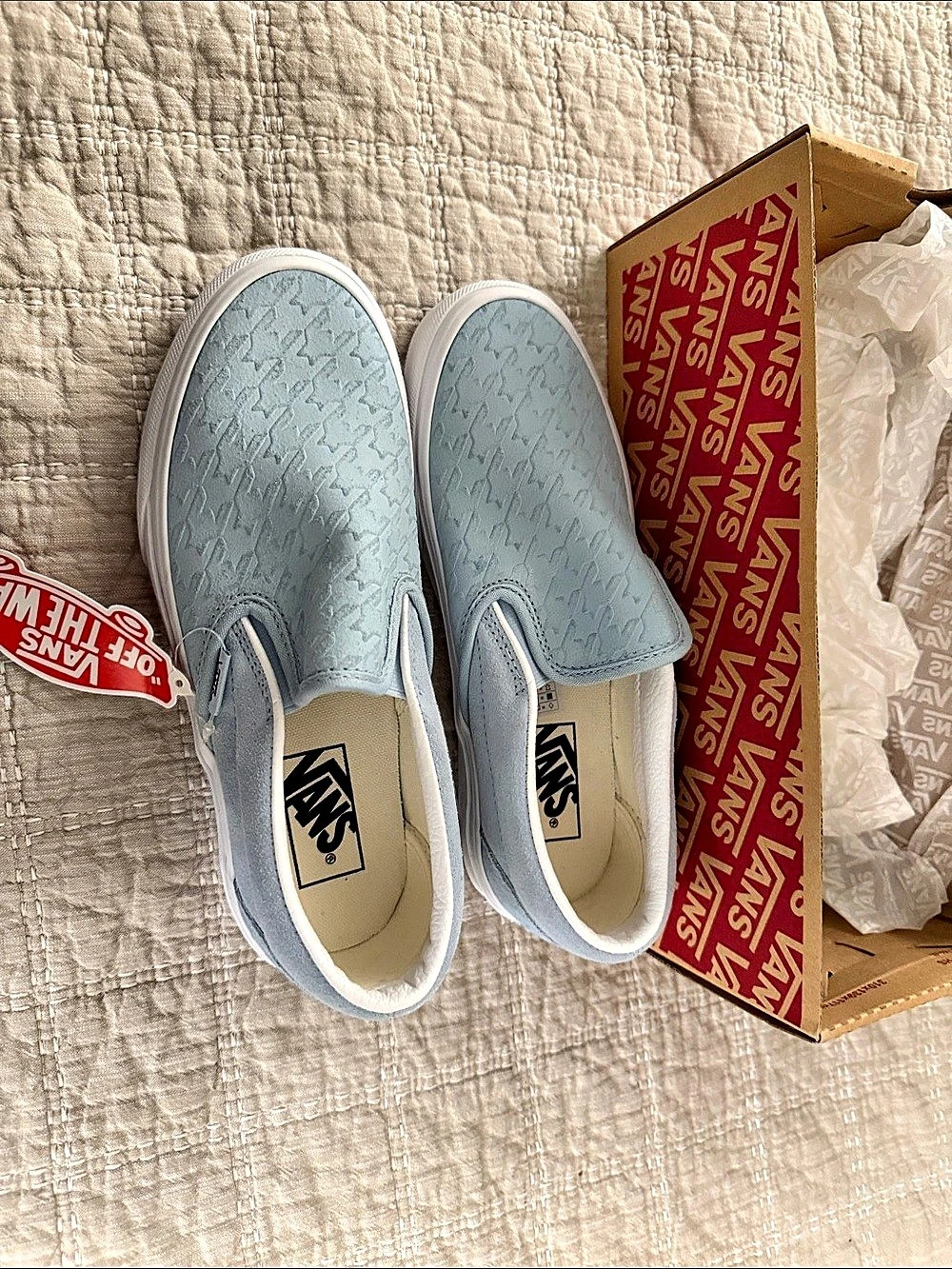 Vans Classic Slip-On Houndstooth Emboss Winter Sky Sneakers